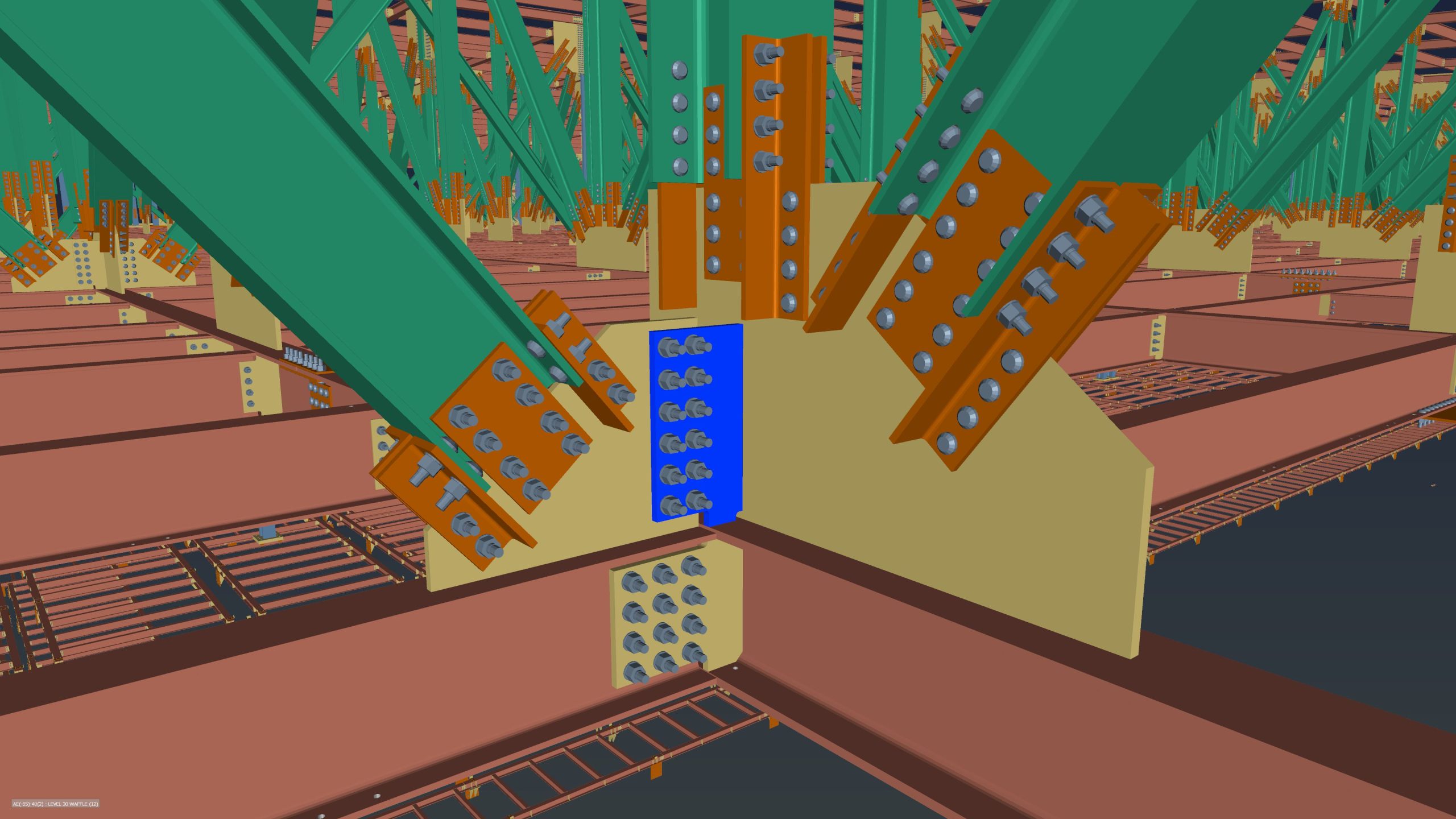 Aviation aerospace and defense structural steel model